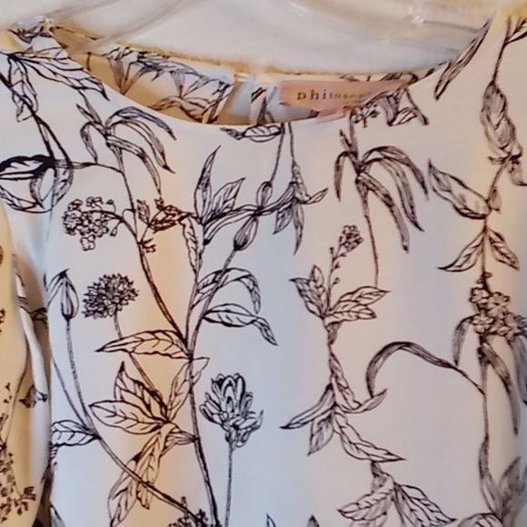 NEW Philosophy Republic Clothing Modest Cottagecore Size S Floral Cream-Black B4 - Picture 6 of 10